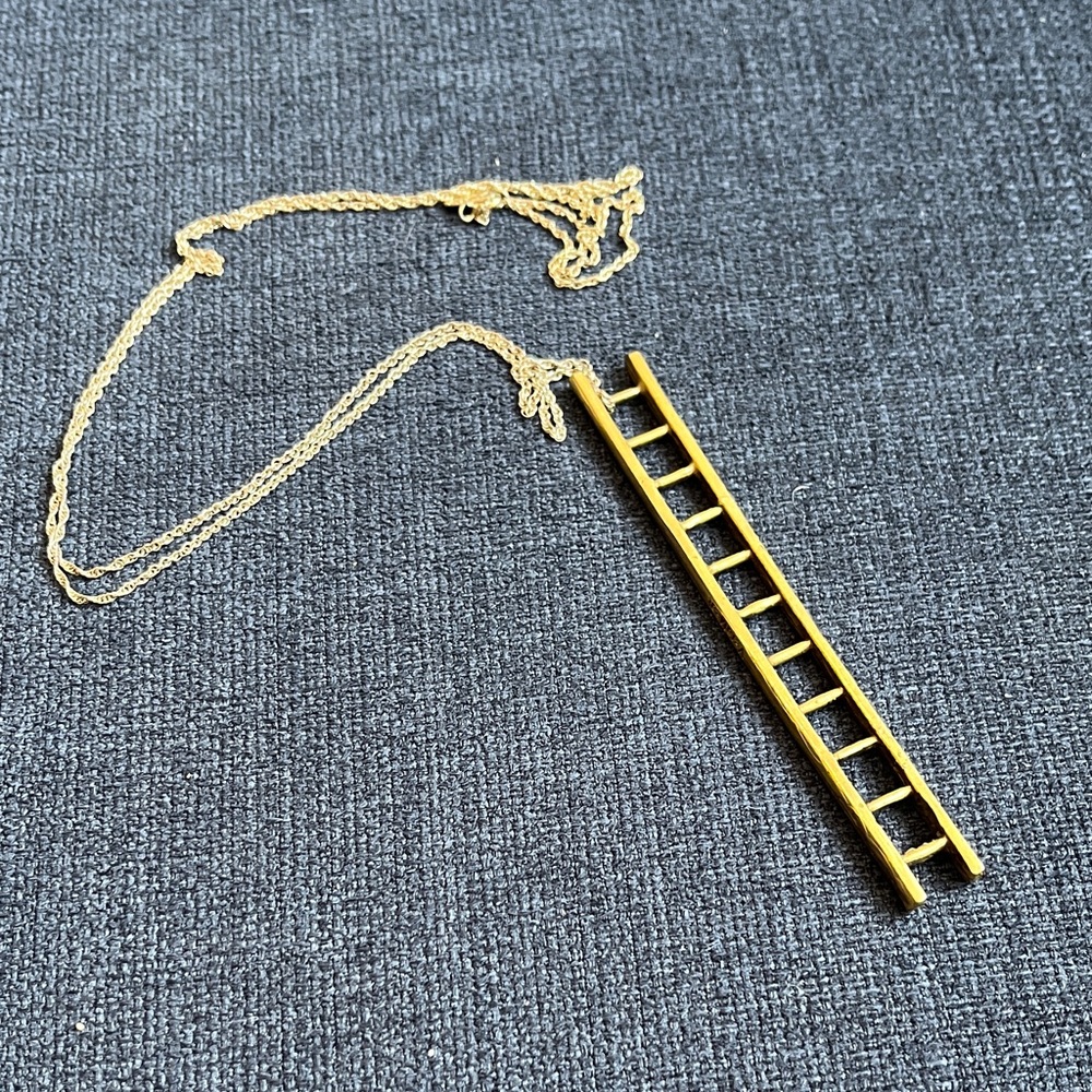 VERAMEAT Gold-toned Ladder Pendant Necklace